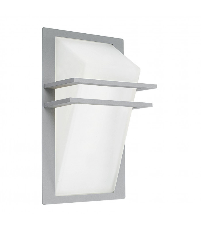 1 Light Outdoor Flush Wall Light Silver IP44, E27