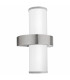 2 Light Outdoor Wall Light Stainless Steel, Silver IP44, E27