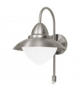1 Light Outdoor Wall Downlight with PIR Motion Sensor Stainless Steel IP44, E27