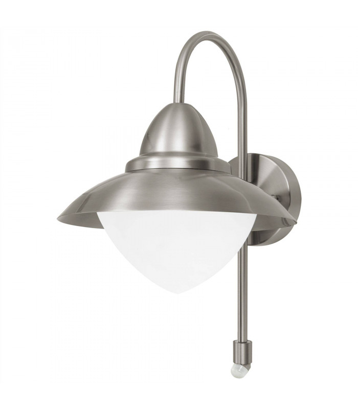 1 Light Outdoor Wall Downlight with PIR Motion Sensor Stainless Steel IP44, E27