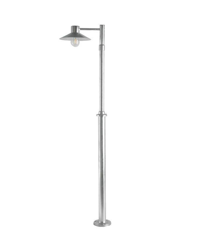 Outdoor Single Lamp Post Galvanised Clear Lens, E27