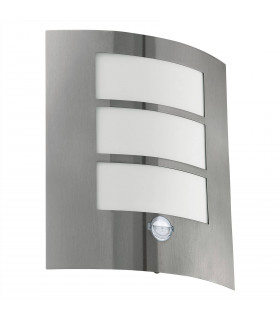1 Light Outdoor Wall Light with PIR Motion Sensor Stainless Steel, E27