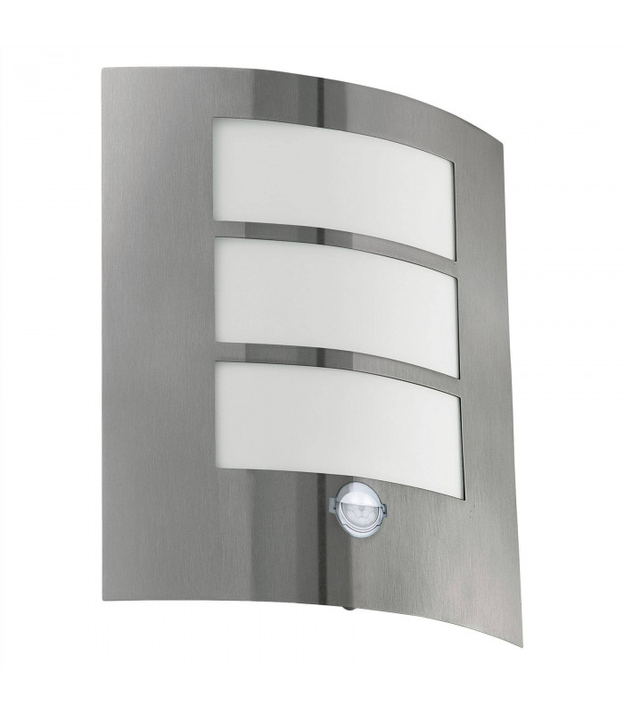 1 Light Outdoor Wall Light with PIR Motion Sensor Stainless Steel, E27