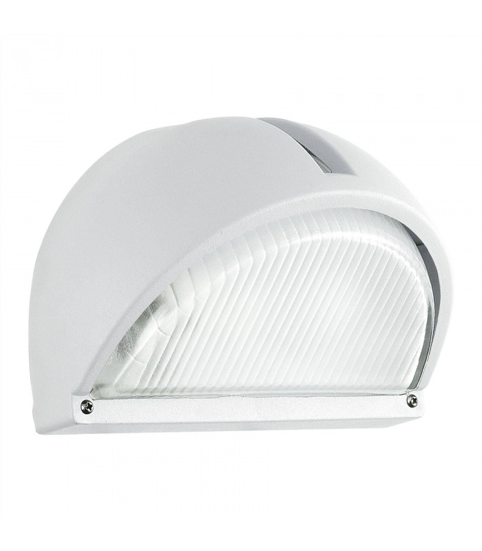 1 Light Outdoor Flush Wall Light White IP44, E27