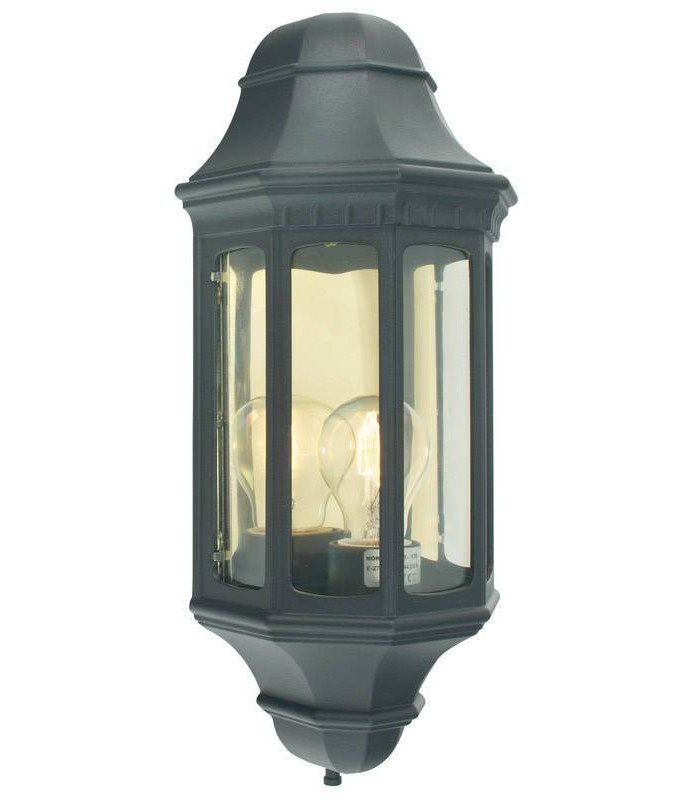 1 Light Outdoor Wall Lantern Black IP44, E27