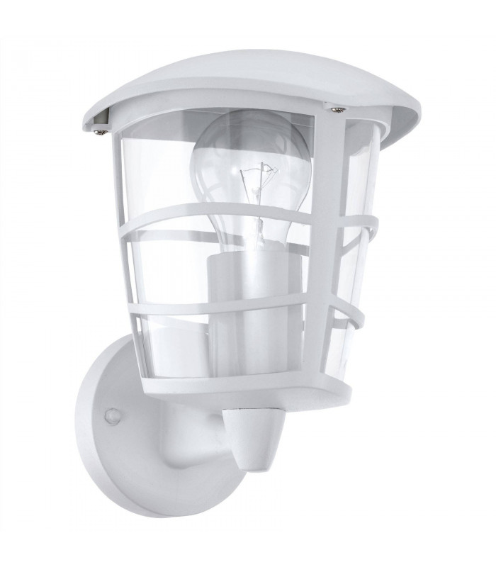 1 Light Outdoor Wall Lantern White IP44, E27