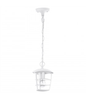 1 Light Outdoor Pendant Lantern White IP44, E27