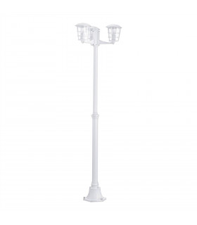 3 Light Outdoor Lamp Post White IP44, E27