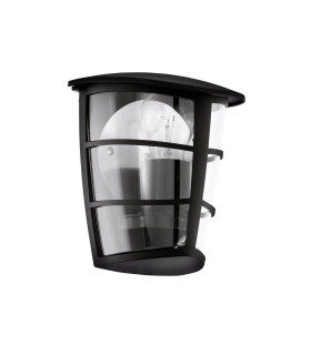 1 Light Outdoor Flush Lantern Black IP44, E27