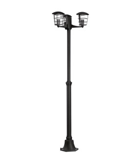 3 Light Outdoor Lamp Post Black IP44, E27
