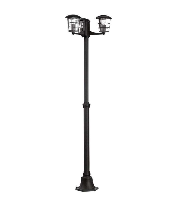 3 Light Outdoor Lamp Post Black IP44, E27