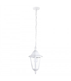 1 Light Outdoor Pendant Lantern White IP44, E27