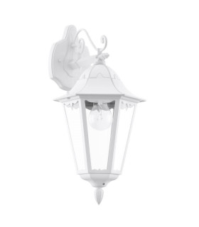 1 Light Outdoor Wall Lantern White IP44, E27
