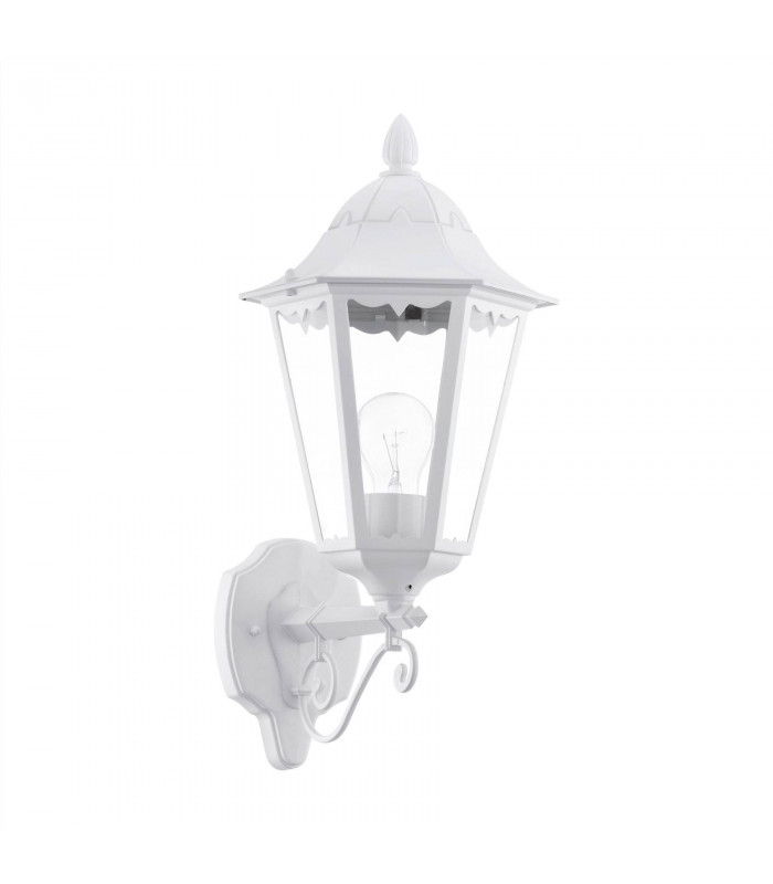 1 Light Outdoor Wall Lantern White IP44, E27