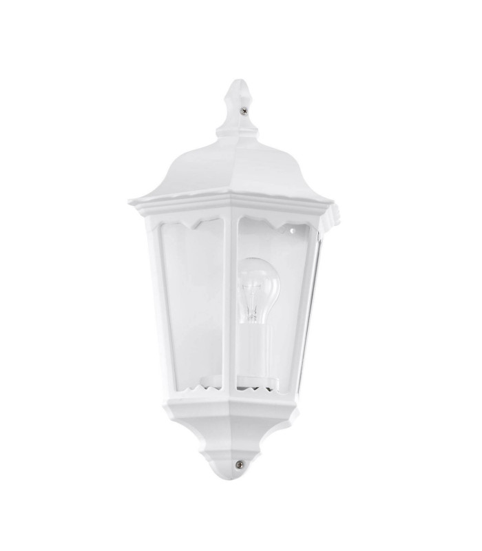 1 Light Outdoor Wall Lantern White IP44, E27