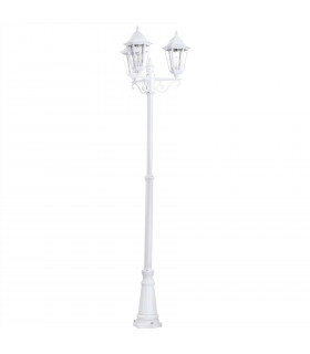 3 Light Outdoor Triple Lamp Post White IP44, E27
