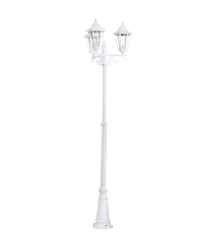3 Light Outdoor Triple Lamp Post White IP44, E27