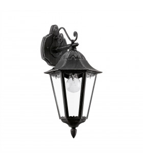 1 Light Outdoor Wall Lantern Black, Silver-Patina IP44, E27