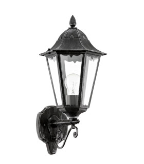 1 Light Outdoor Wall Lantern Black, Silver-Patina IP44, E27