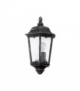 1 Light Outdoor Wall Lantern Black, Silver-Patina IP44, E27