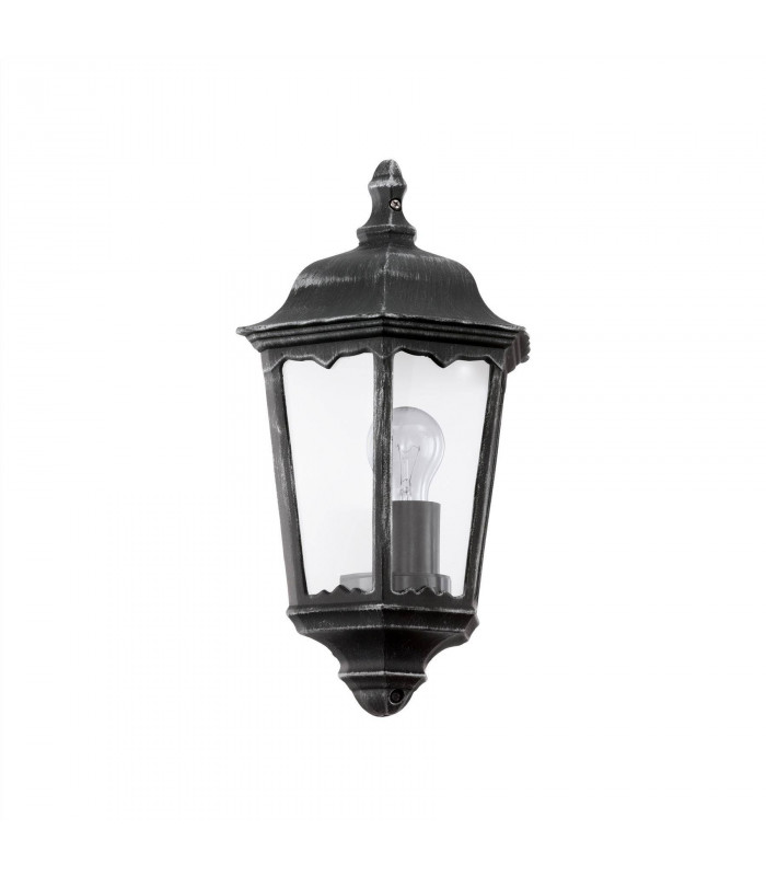 1 Light Outdoor Wall Lantern Black, Silver-Patina IP44, E27