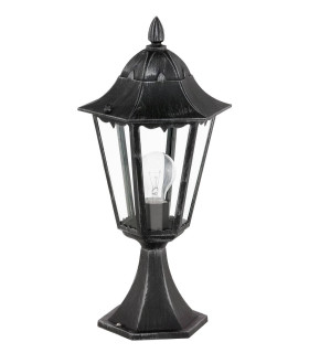 1 Light Outdoor Pedestal Black, Silver-Patina IP44, E27