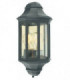 1 Light Outdoor Wall Half Lantern Light Black IP44, E27