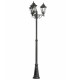 3 Light Outdoor Triple Lamp Post Black, Silver-Patina 6567, E27