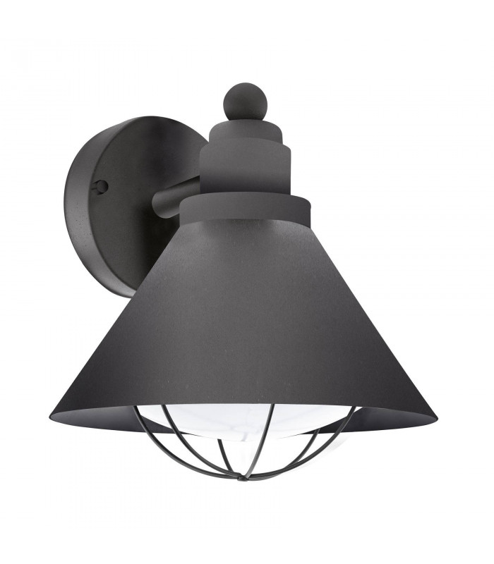 1 Light Outdoor Wall Downlight Black IP44, E27