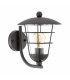 1 Light Outdoor Wall Lantern Black IP44, E27