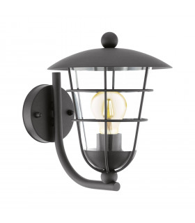 1 Light Outdoor Wall Lantern Black IP44, E27