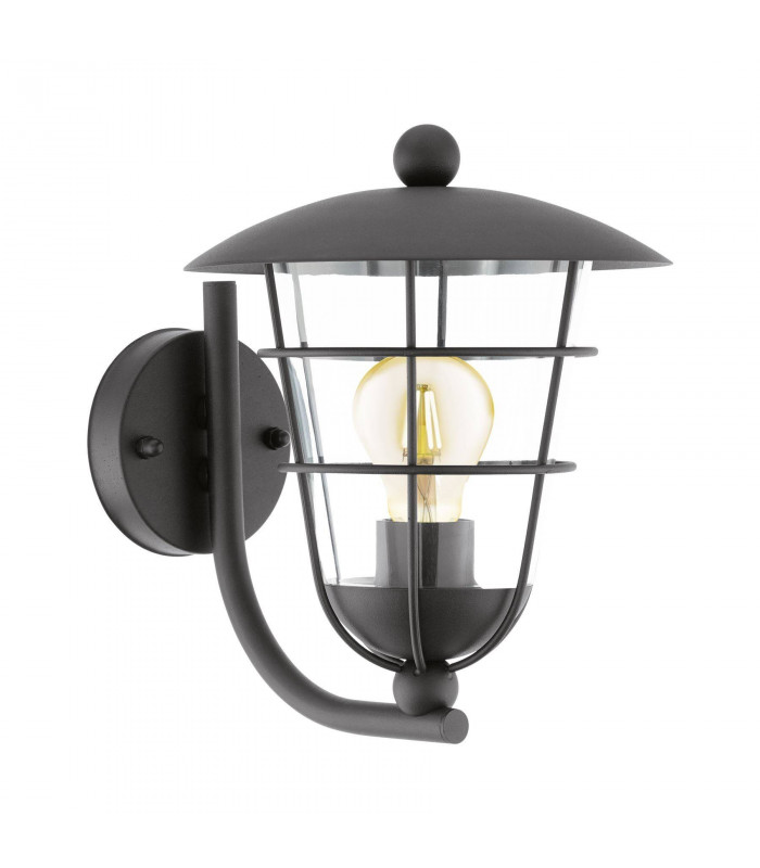 1 Light Outdoor Wall Lantern Black IP44, E27