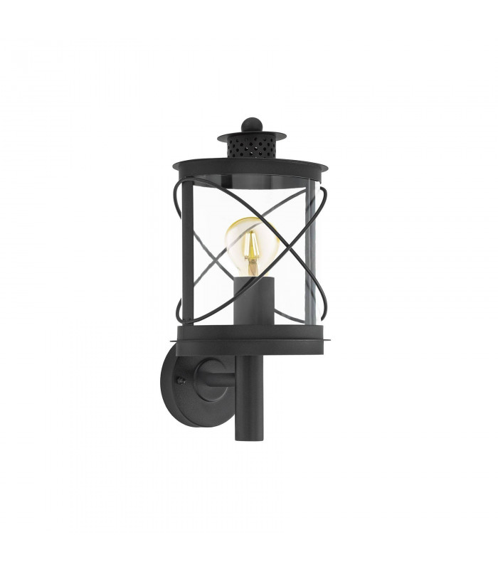 1 Light Outdoor Wall Light Black IP44, E27