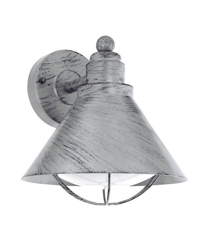 1 Light Outdoor Wall Downlight Antique Silver IP44, E27