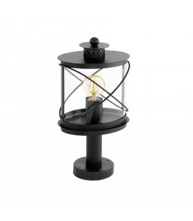 1 Light Outdoor Pedestal Black IP44, E27