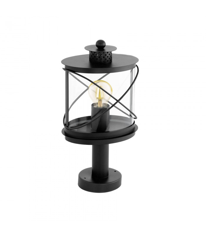 1 Light Outdoor Pedestal Black IP44, E27