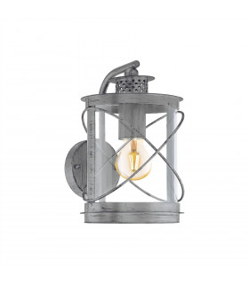 1 Light Outdoor Wall Light Antique Silver IP44, E27