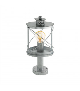 1 Light Outdoor Pedestal Light Antique Silver IP44, E27