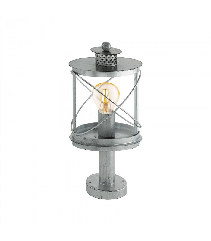 1 Light Outdoor Pedestal Light Antique Silver IP44, E27