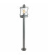 1 Light Outdoor Bollard Light Antique Silver IP44, E27