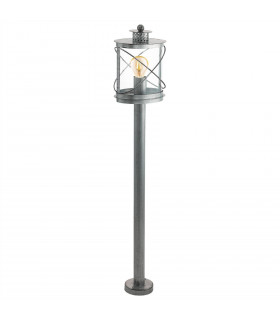 1 Light Outdoor Bollard Light Antique Silver IP44, E27