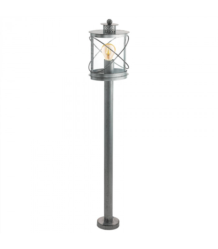 1 Light Outdoor Bollard Light Antique Silver IP44, E27