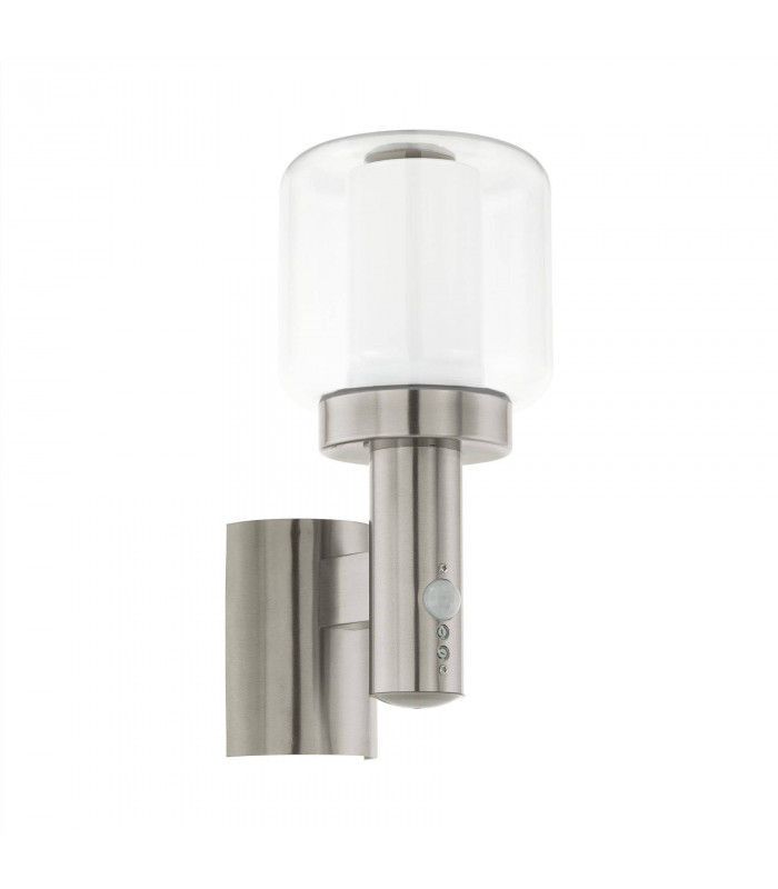 1 Light Outdoor Wall Light with PIR Motion Sensor Stainless Steel IP44, E27