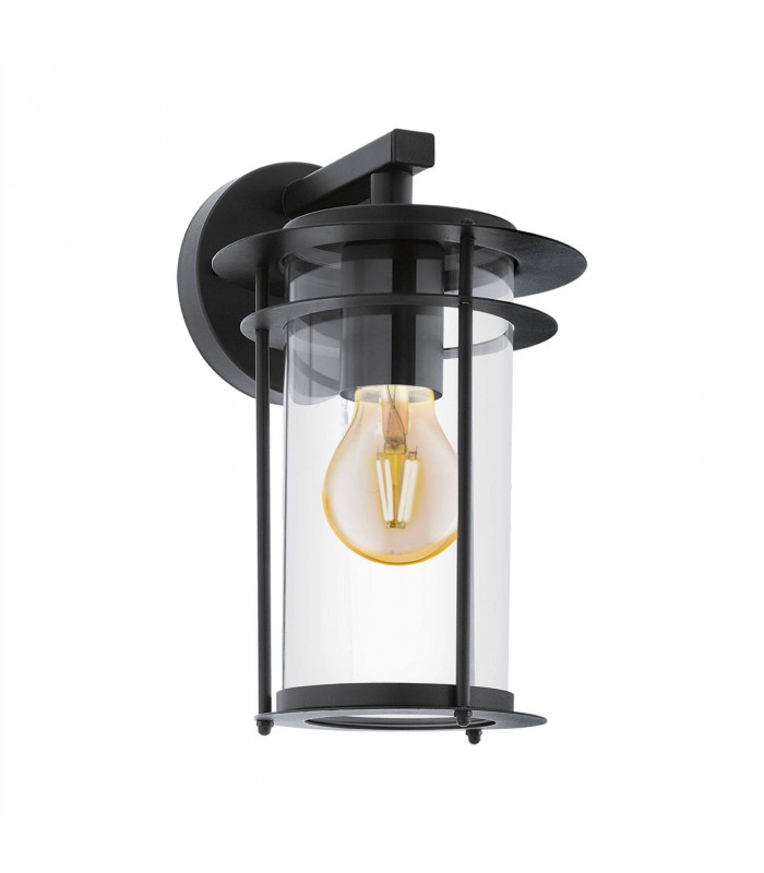 1 Light Outdoor Wall Lantern Black IP44, E27