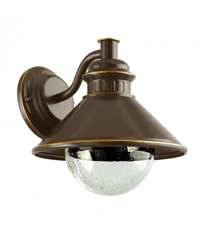 1 Light Outdoor Wall Downlight Brown, Copper IP44, E27