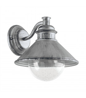 1 Light Outdoor Wall Downlight Antique Silver IP44, E27