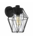 1 Light Outdoor Caged Wall Light Black IP44, E27