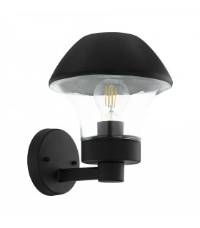 1 Light Outdoor Wall Lantern Black IP44, E27