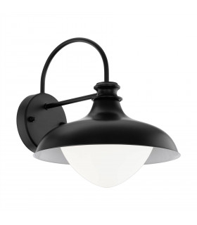 1 Light Outdoor Wall Downlight Black IP44, E27