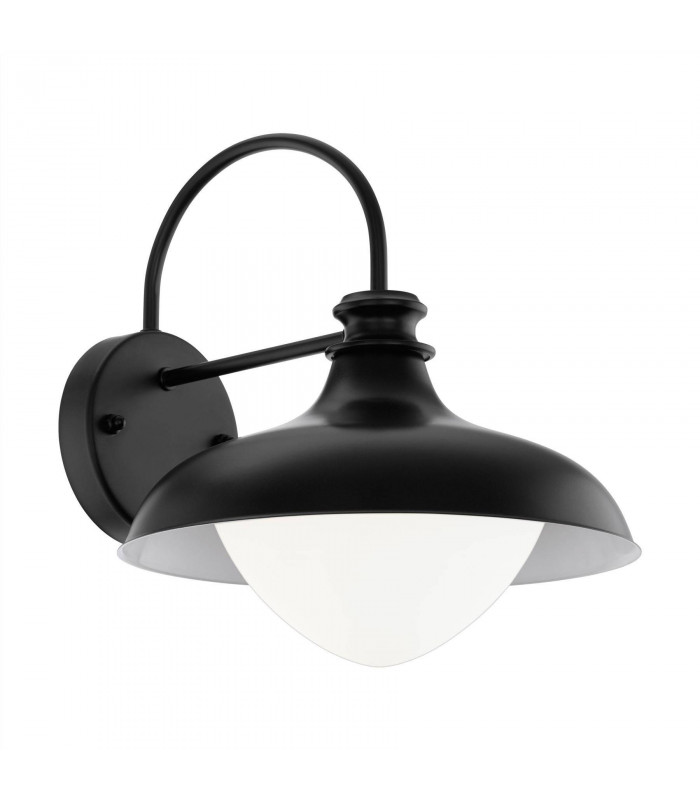 1 Light Outdoor Wall Downlight Black IP44, E27